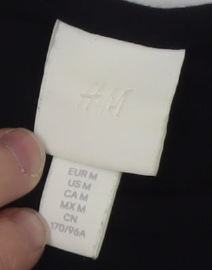 Womens UK Size 12 H&M Black Cropped T-Shirt