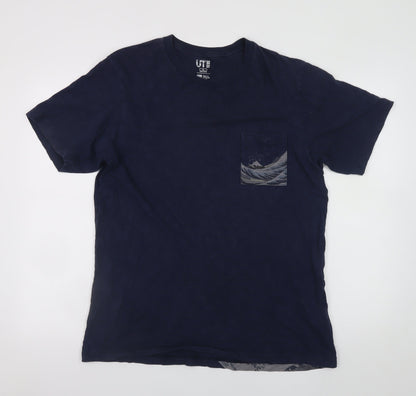 Mens UK Size L Uniqlo Blue  T-Shirt
