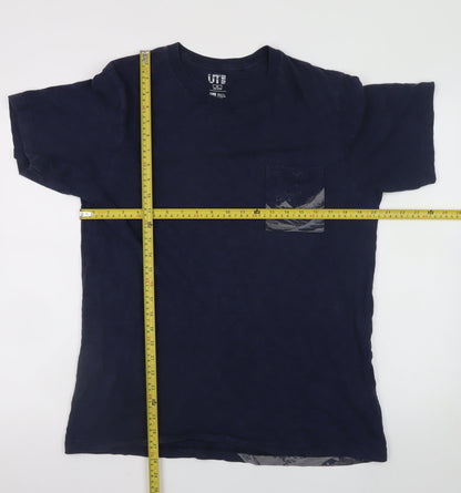 Mens UK Size L Uniqlo Blue  T-Shirt