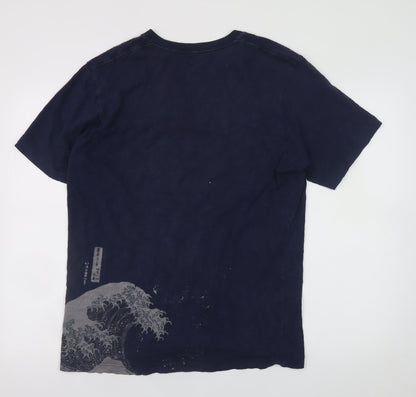 Mens UK Size L Uniqlo Blue  T-Shirt