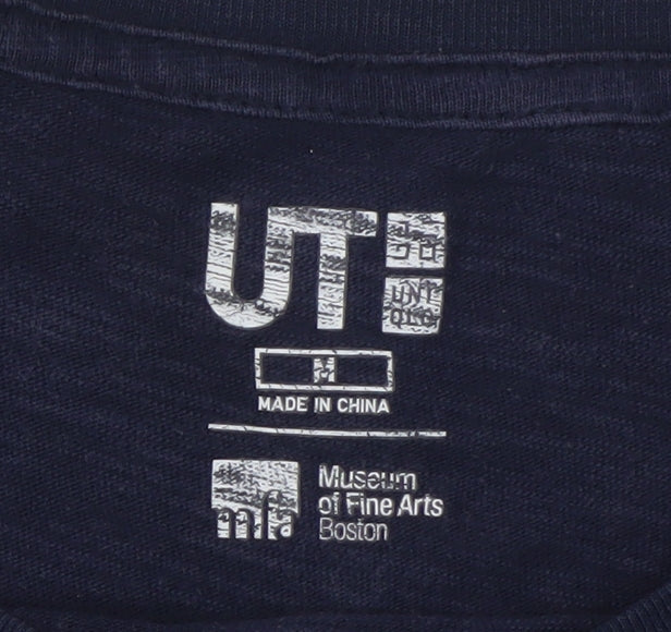 Mens UK Size L Uniqlo Blue  T-Shirt