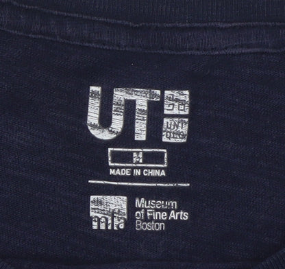 Mens UK Size L Uniqlo Blue  T-Shirt