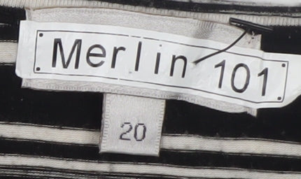 Womens UK Size 20 Merlin 101 Black Wrap Blouse