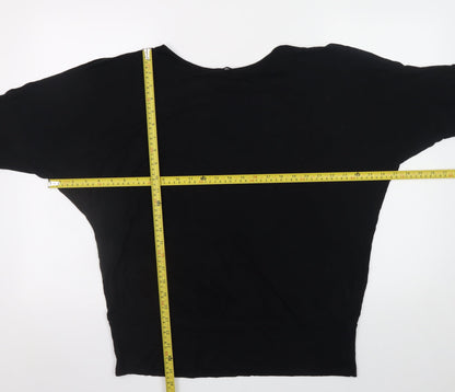 Studio Womens Black Size 14 Relaxed Viscose Jersey Blouse