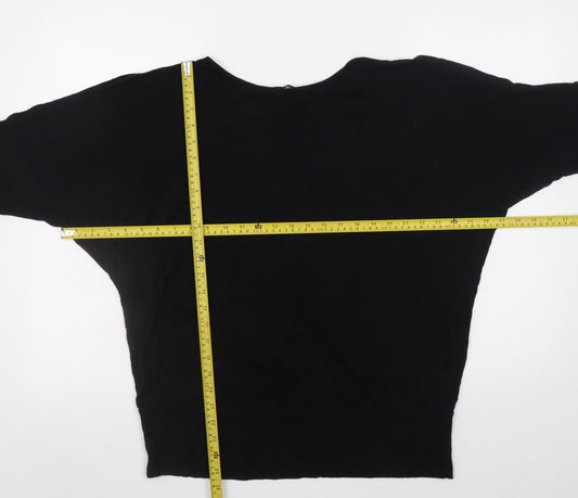 Studio Womens Black Size 14 Relaxed Viscose Jersey Blouse