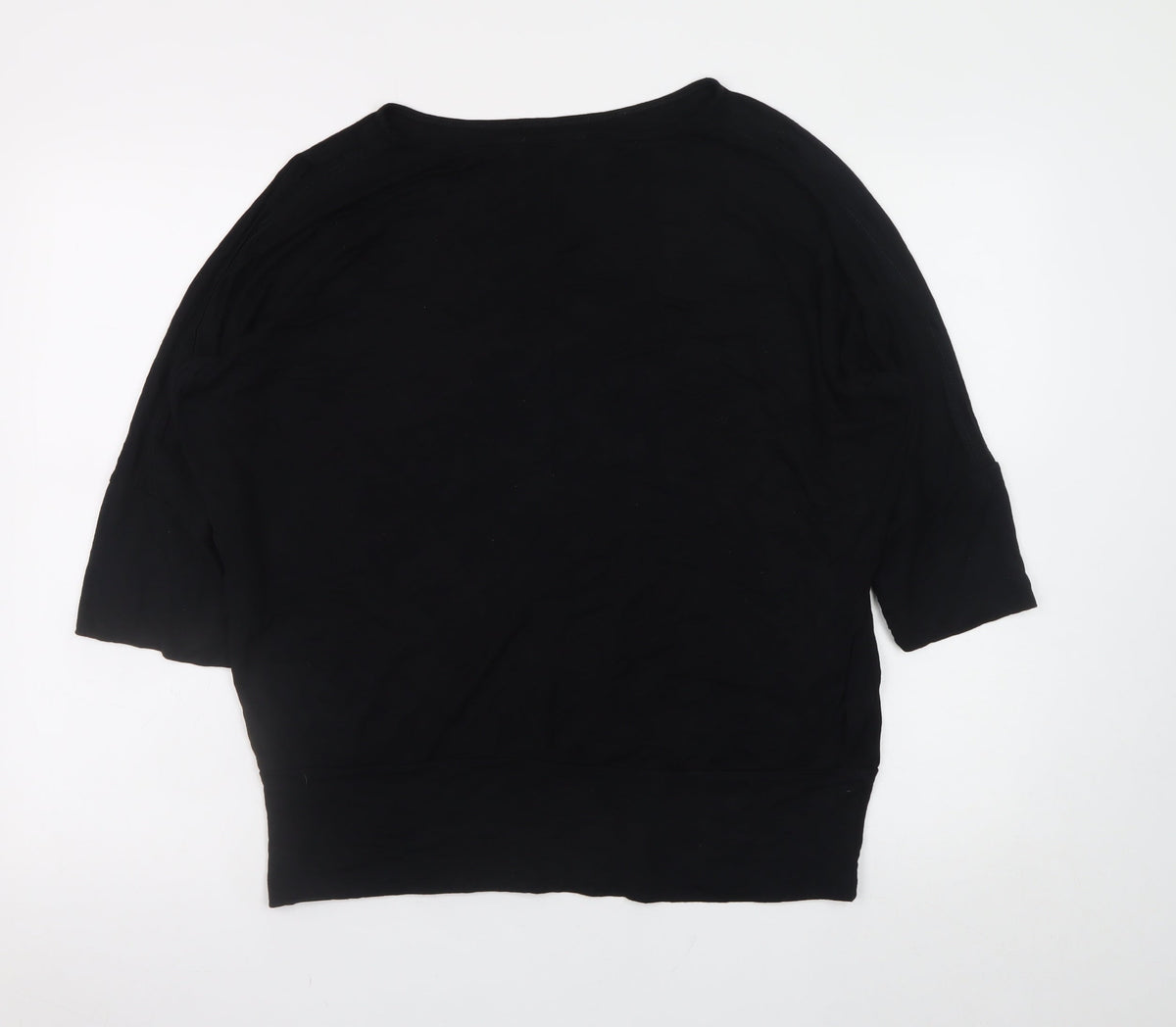 Studio Womens Black Size 14 Relaxed Viscose Jersey Blouse