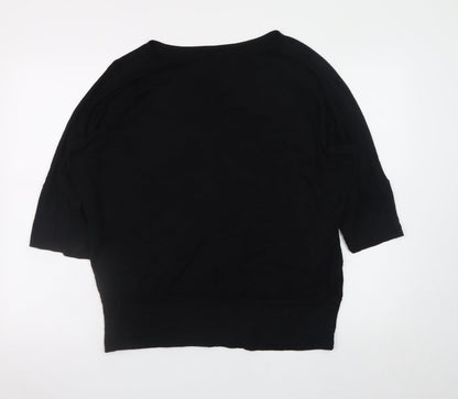 Studio Womens Black Size 14 Relaxed Viscose Jersey Blouse