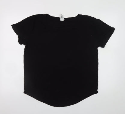 Womens UK Size M H&M Black Basic T-Shirt