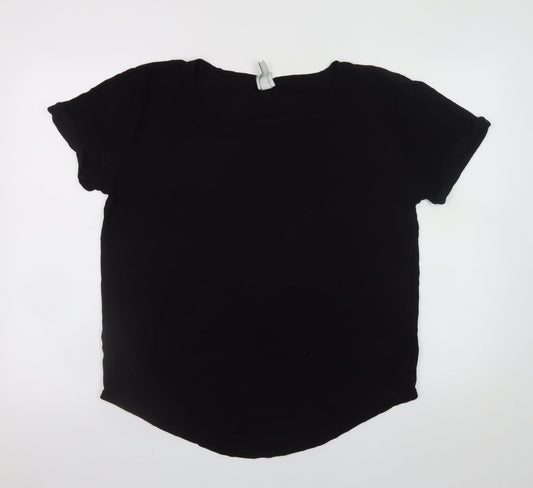 Womens UK Size M H&M Black Basic T-Shirt
