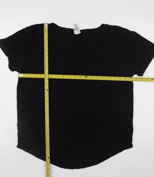Womens UK Size M H&M Black Basic T-Shirt