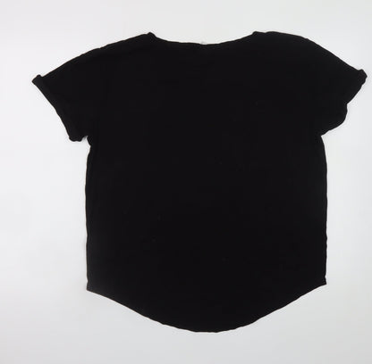 Womens UK Size M H&M Black Basic T-Shirt