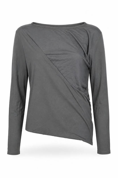 River Island Women’s Grey Asymmetric Long Sleeve T-Shirt Size 14