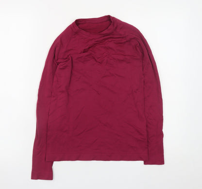 Crivit Girls Burgundy Long Sleeve Basic Top Size 12-14 Years Polyamide Blend
