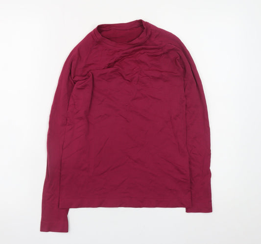 Crivit Girls Burgundy Long Sleeve Basic Top Size 12-14 Years Polyamide Blend