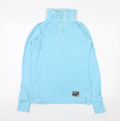 Mens UK Size S Superdry Blue Henley Sweatshirt