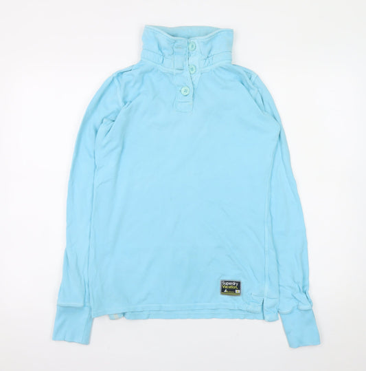 Mens UK Size S Superdry Blue Henley Sweatshirt