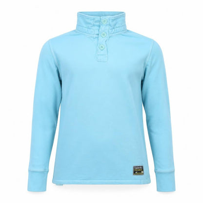 Mens UK Size S Superdry Blue Henley Sweatshirt