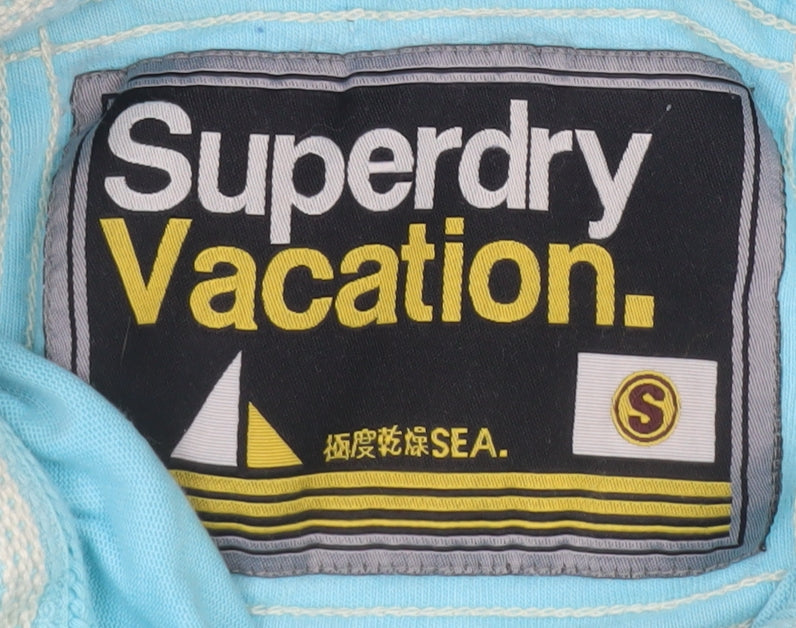 Mens UK Size S Superdry Blue Henley Sweatshirt