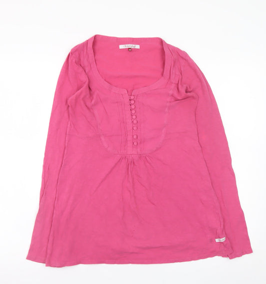 White Stuff Women’s Pink Cotton Tunic Blouse Size 10