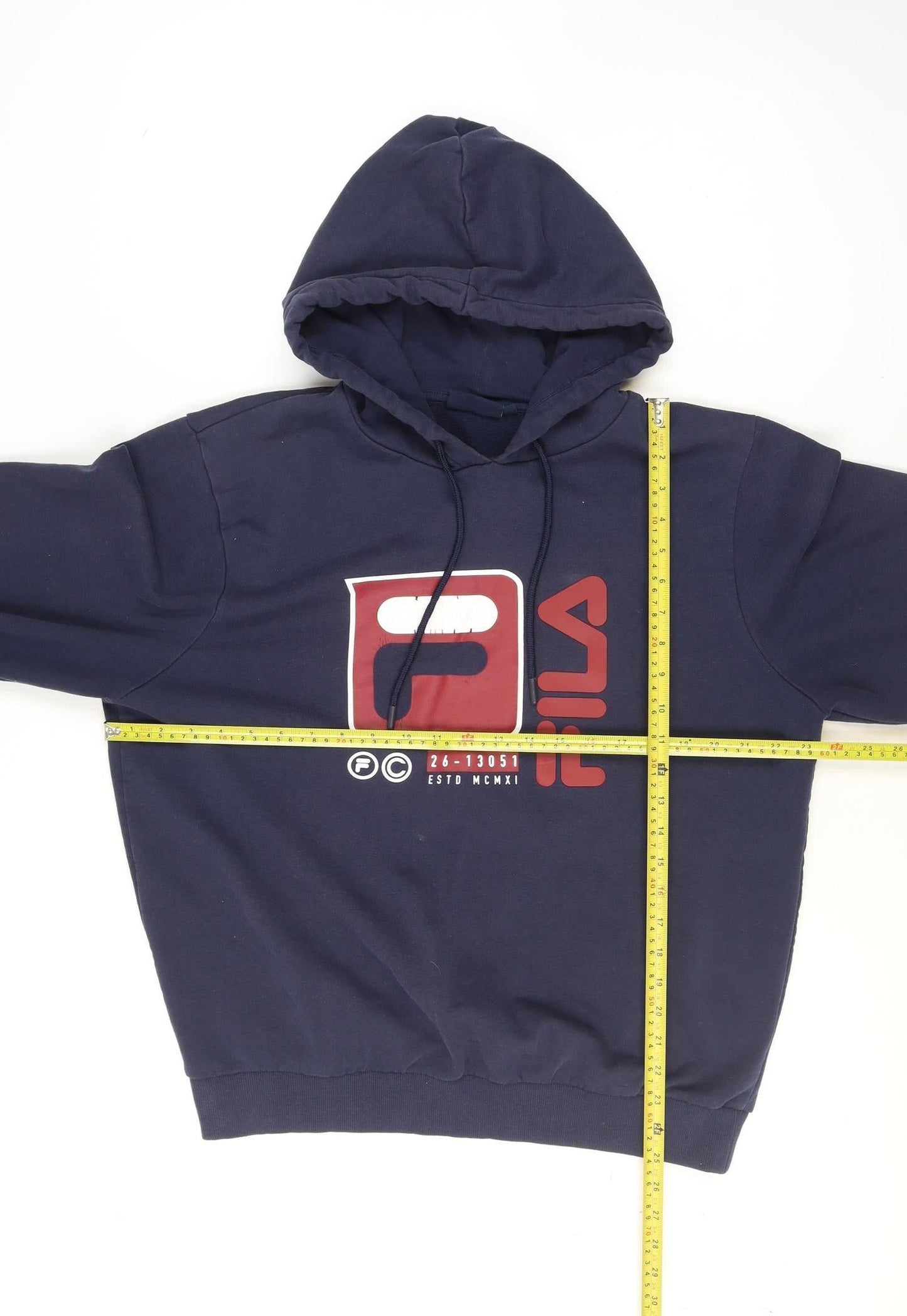 Mens UK Size L FILA Blue Pullover Hoodie