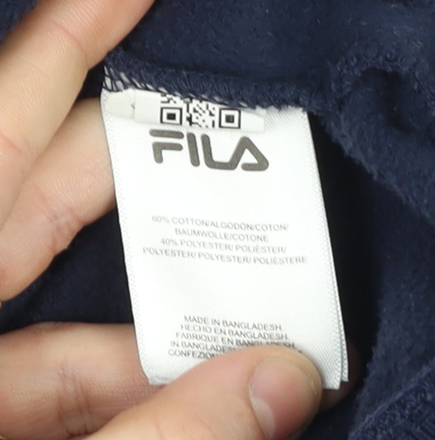 Mens UK Size L FILA Blue Pullover Hoodie