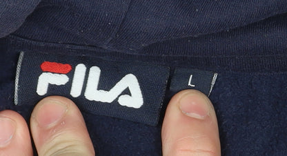 Mens UK Size L FILA Blue Pullover Hoodie