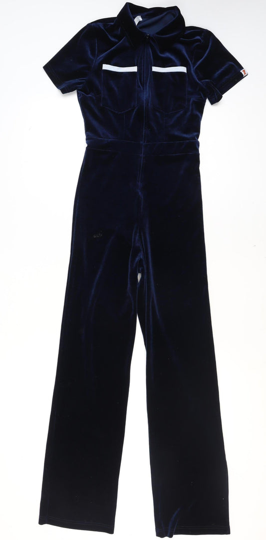 Womens UK Size M Peachy Den One-Piece Blue Jumpsuit