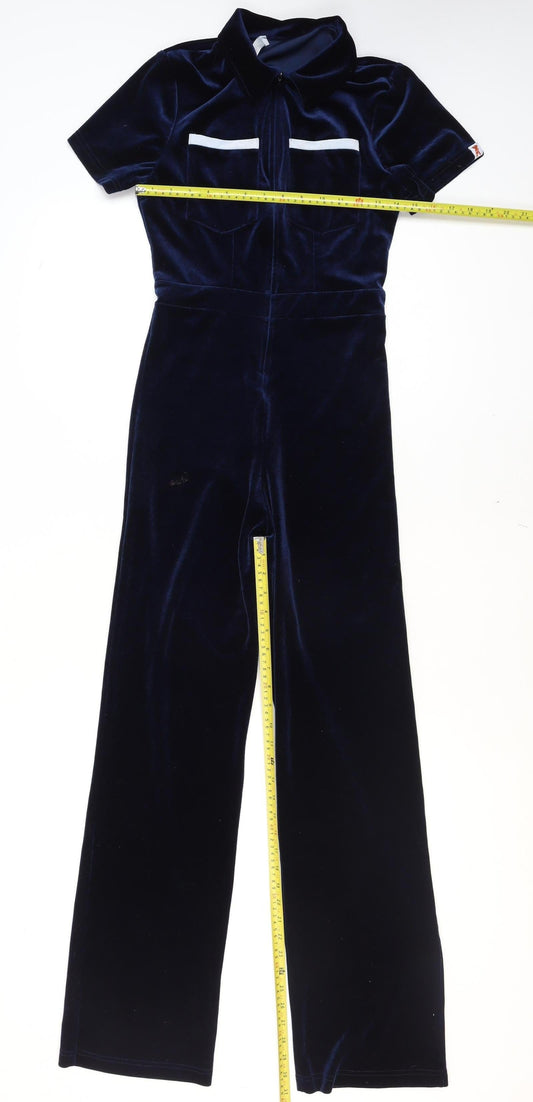 Womens UK Size M Peachy Den One-Piece Blue Jumpsuit