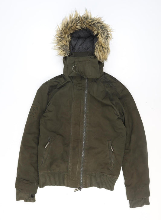 Mens UK Size S Superdry Green Bomber Jacket