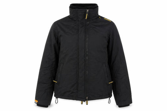 Superdry Women Black Medium Bomber Jacket Windproof Zip Lined