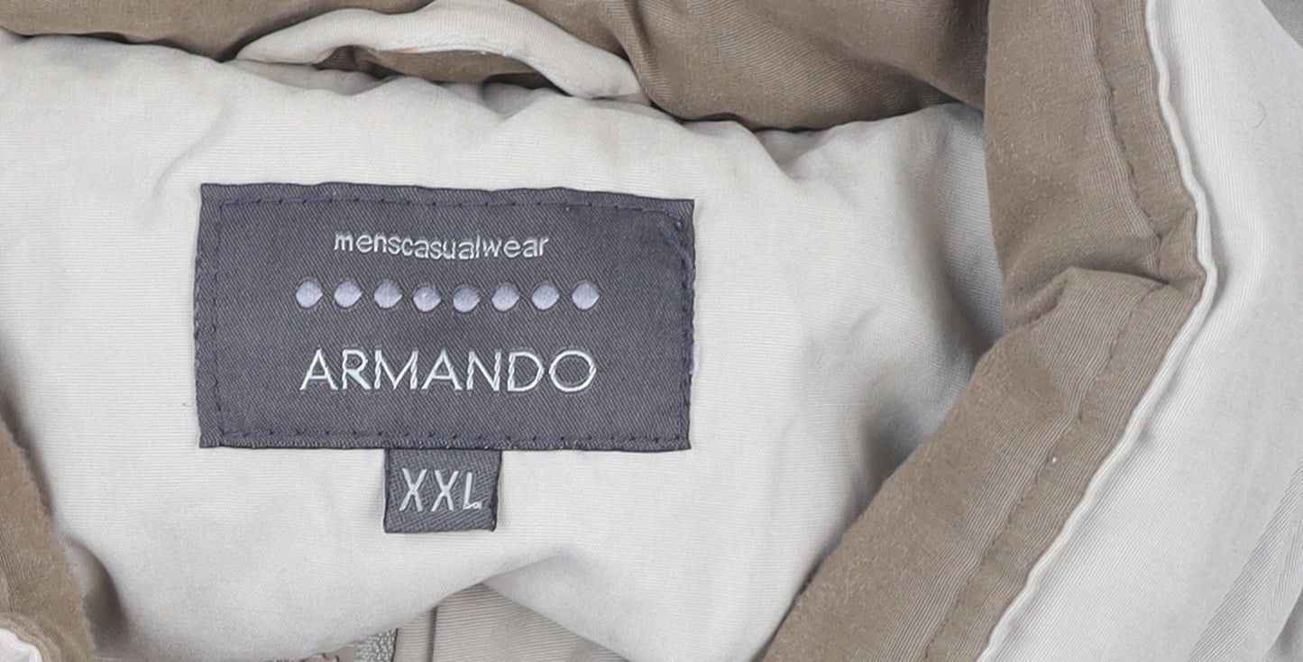 Mens UK Size 2XL ARMANDO Beige Parka Coat