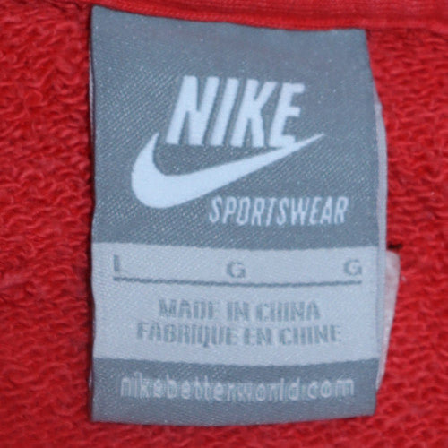 Mens UK Size L Nike Red Pullover Hoodie