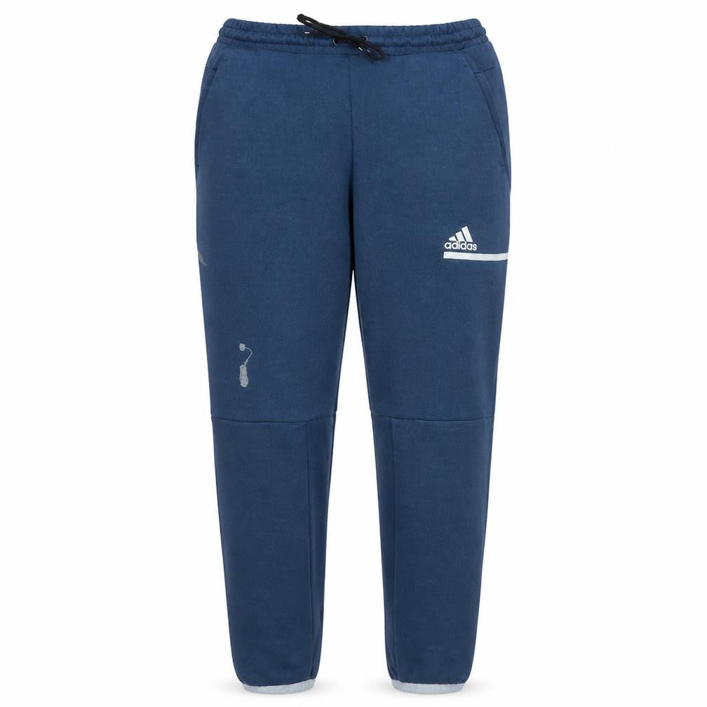 Front view of Adidas Men Blue L Jogger Activewear Tapered Fleece Trousers