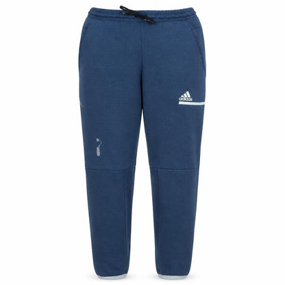 Front view of Adidas Men Blue L Jogger Activewear Tapered Fleece Trousers