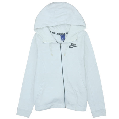Mens UK Size M Nike White Full Zip Hoodie
