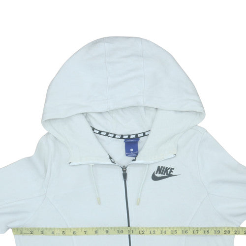 Mens UK Size M Nike White Full Zip Hoodie