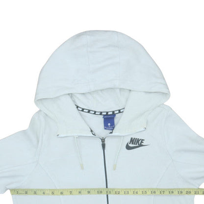 Mens UK Size M Nike White Full Zip Hoodie