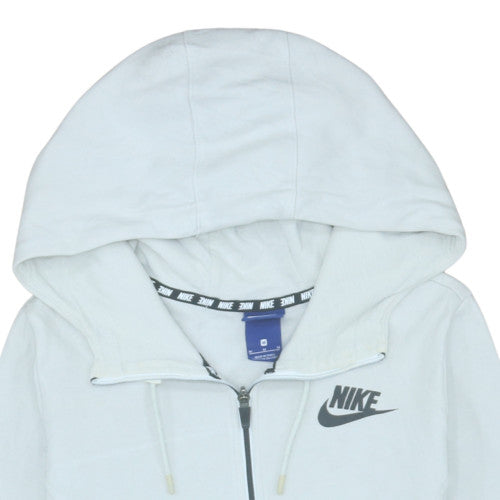 Mens UK Size M Nike White Full Zip Hoodie