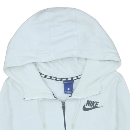 Mens UK Size M Nike White Full Zip Hoodie