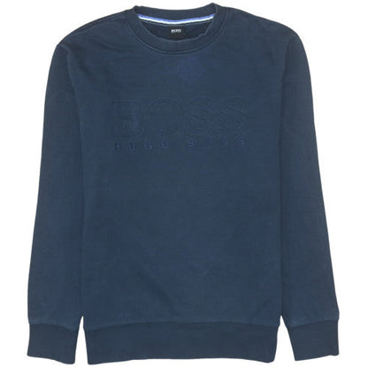 Mens UK Size XL HUGO BOSS Blue Pullover Sweatshirt