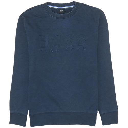 Mens UK Size XL HUGO BOSS Blue Pullover Sweatshirt