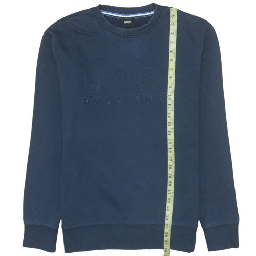 Mens UK Size XL HUGO BOSS Blue Pullover Sweatshirt