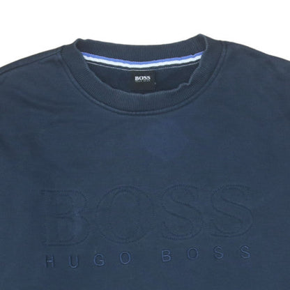 Mens UK Size XL HUGO BOSS Blue Pullover Sweatshirt