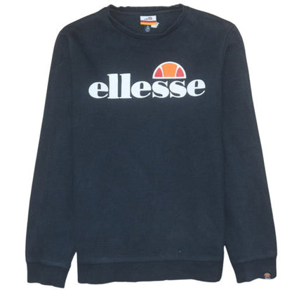 Ellesse Boys Black 16 Years Pullover Sweatshirt with Logo Print