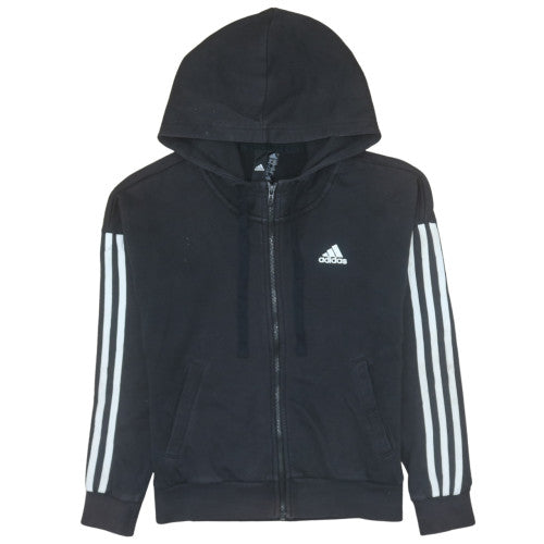 Womens UK Size XS adidas Black Full Zip Hoodie
