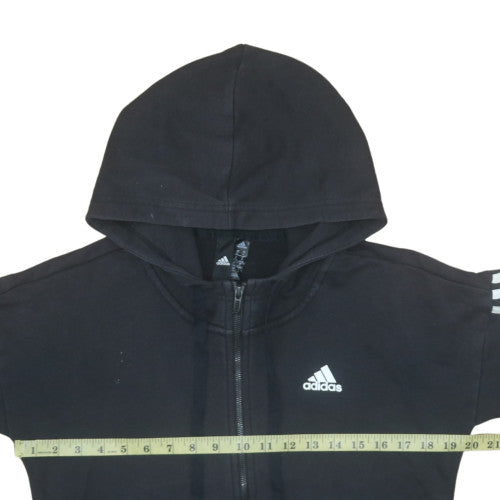 Womens UK Size XS adidas Black Full Zip Hoodie