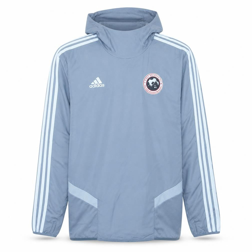 Front view of Adidas Men's Grey L Pullover Sweatshirt Utah Arsenal FC Football Top