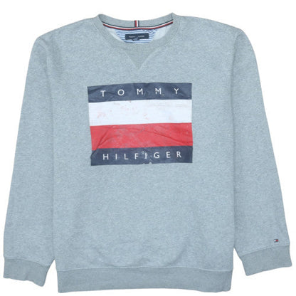 Mens UK Size 2XL Tommy Hilfiger Grey Pullover Sweatshirt