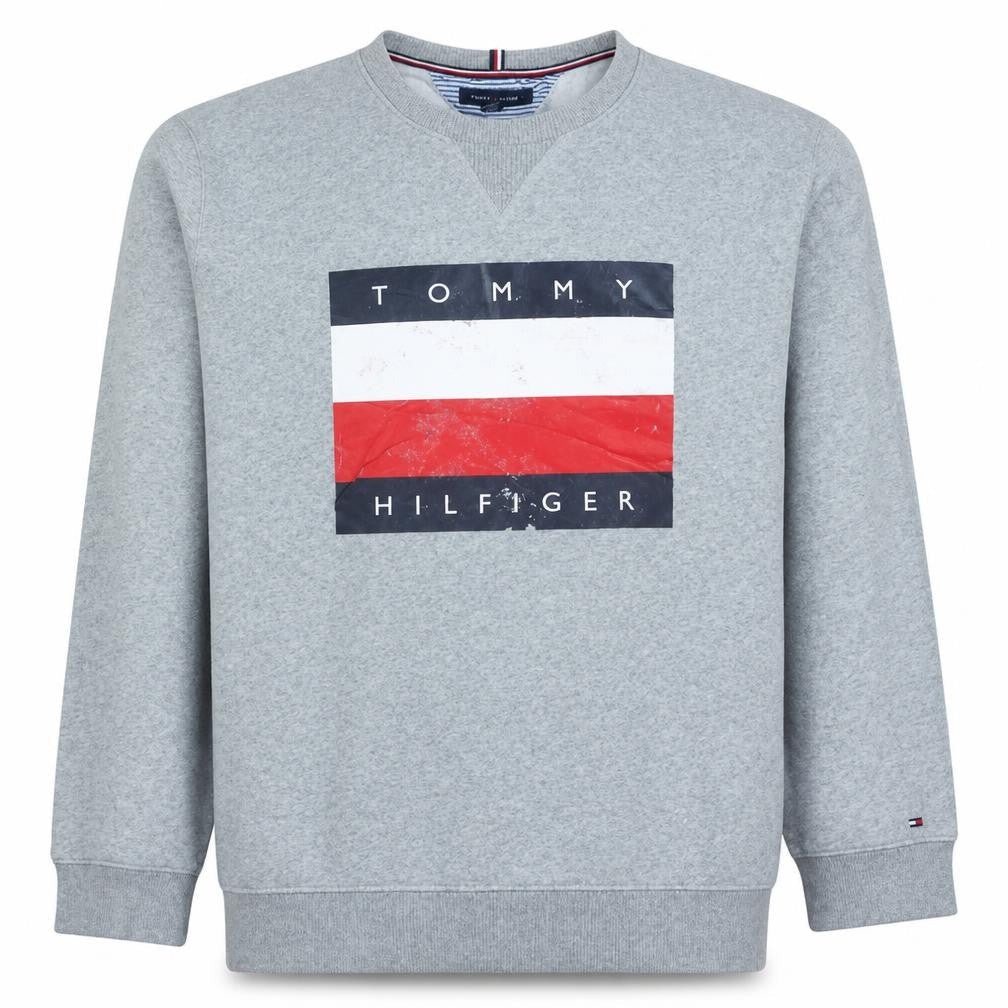 Mens UK Size 2XL Tommy Hilfiger Grey Pullover Sweatshirt