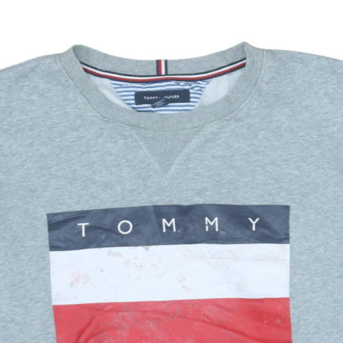 Mens UK Size 2XL Tommy Hilfiger Grey Pullover Sweatshirt
